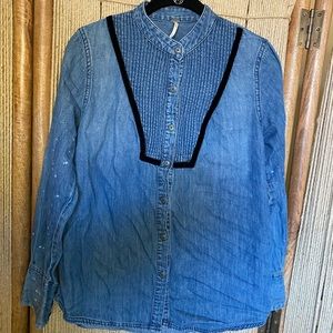 Free people distressed chambray S